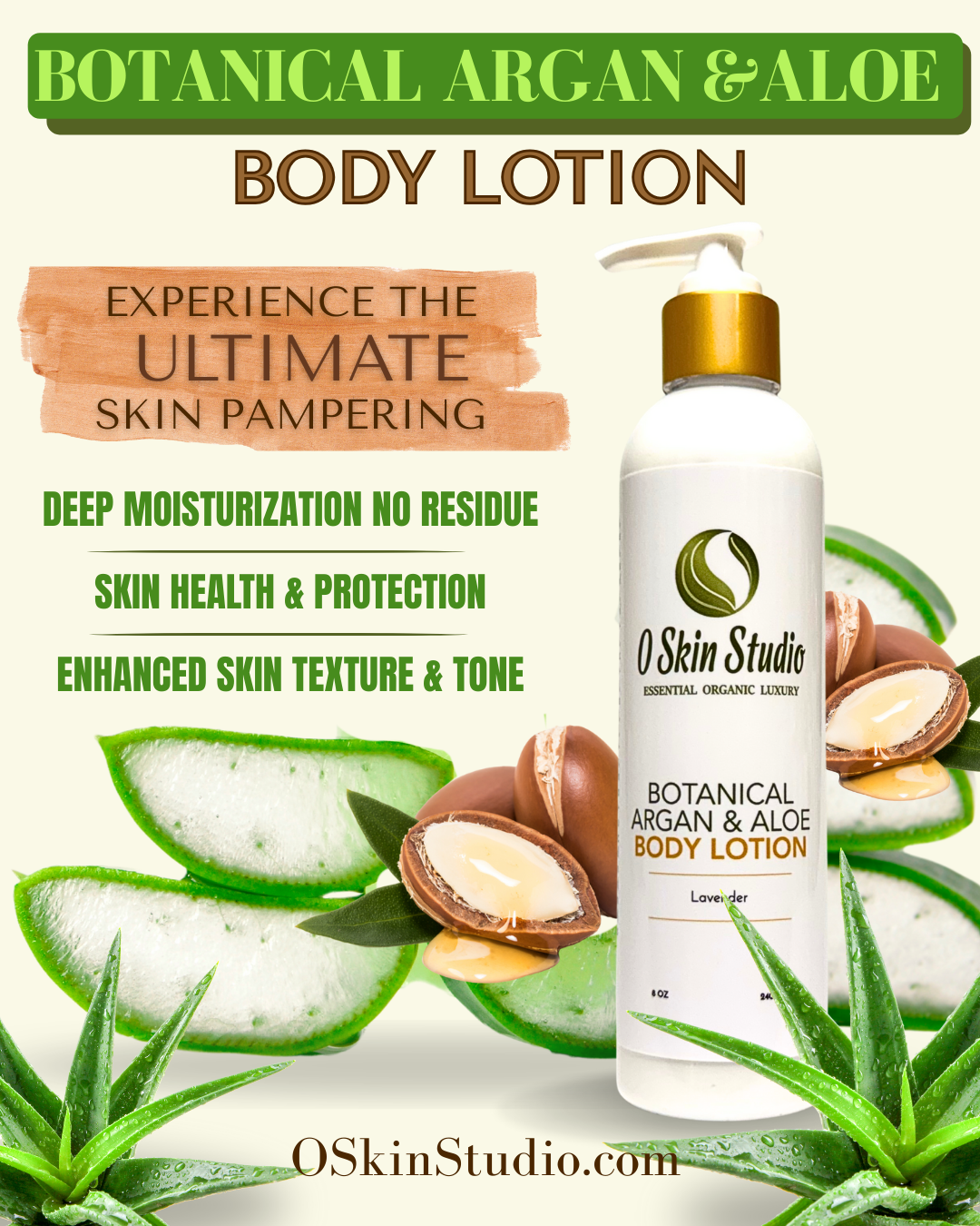 Botanical Argan & Aloe Body Lotion – O Skin Studio
